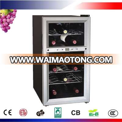 18 Bottle Dual Zone Thermoelectric Wine Cooler - Silver/Black